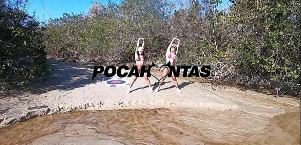 Duas novinhas safadas transando na praia - Pocahontas x Lolah Vibe